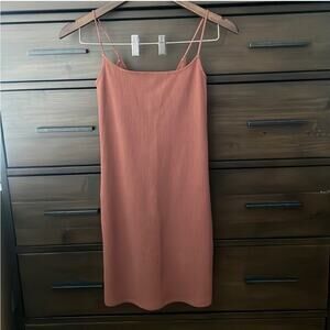 Abercrombie & Fitch Mauve Ribbed Bodycon Strappy Mini Dress